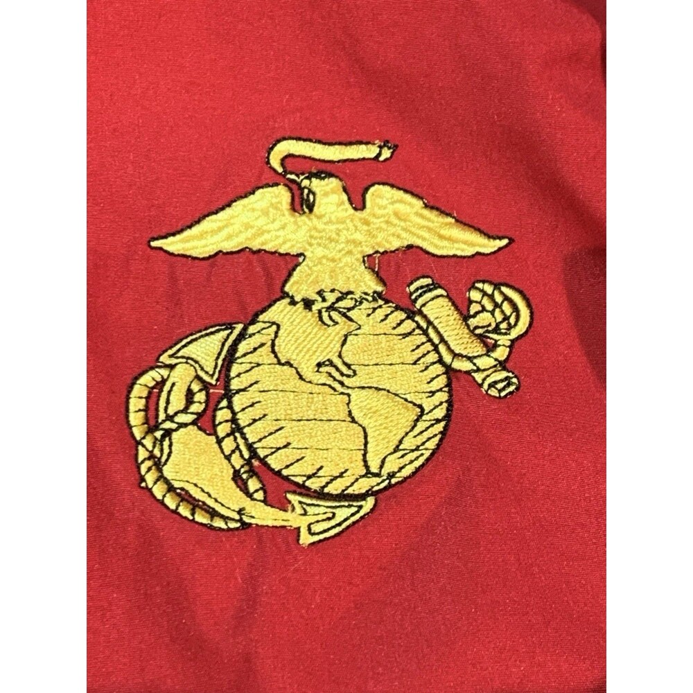 USMC Red Embroidered Globe & Anchor Hooded Mesh Lined Jacket by Cheneral Small